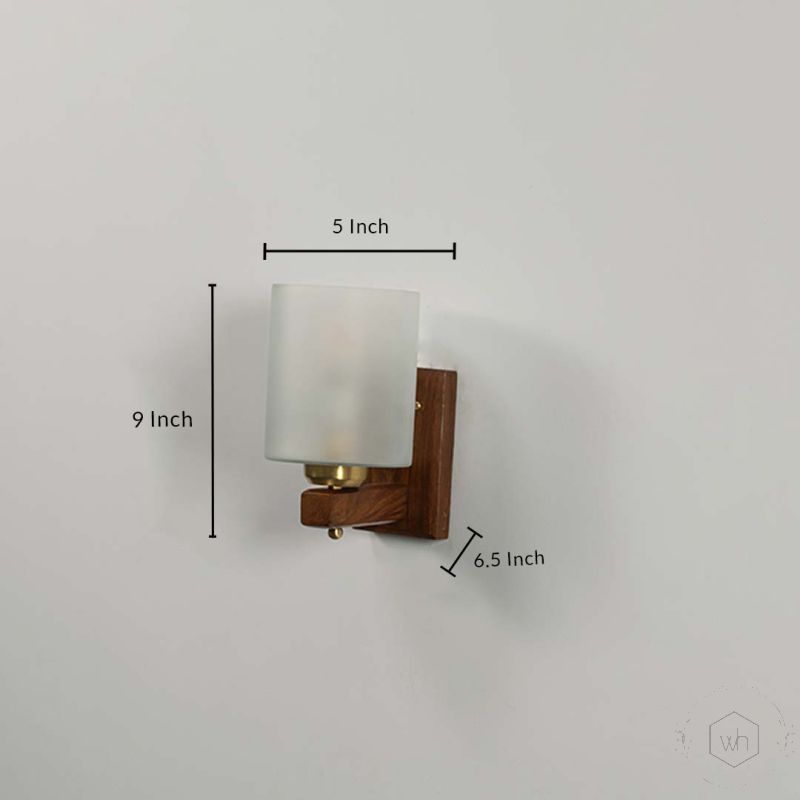Polo Wooden Single Wall Lamp Sconce Dimensions