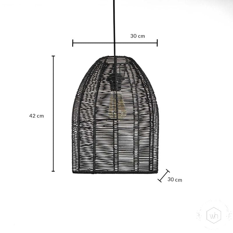 Sawan Bamboo Pendant Light - Black Dimensions