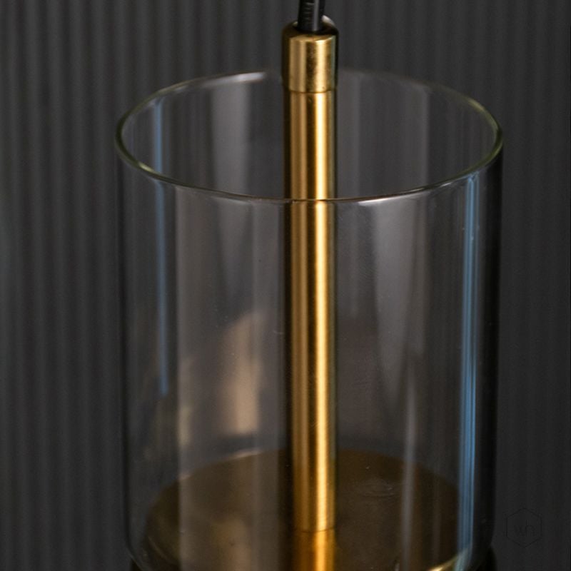 Sleek Glass Tube Hanging Pendant Lamp Closeup