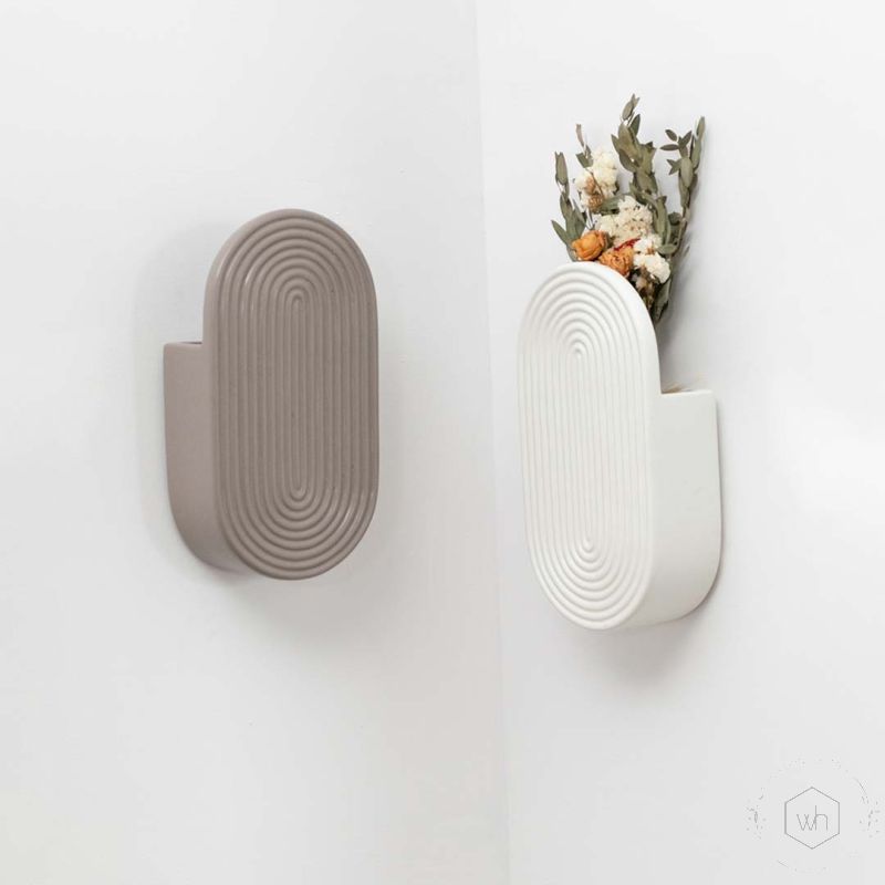 Talia Hanging Wall Vase - White Grouped