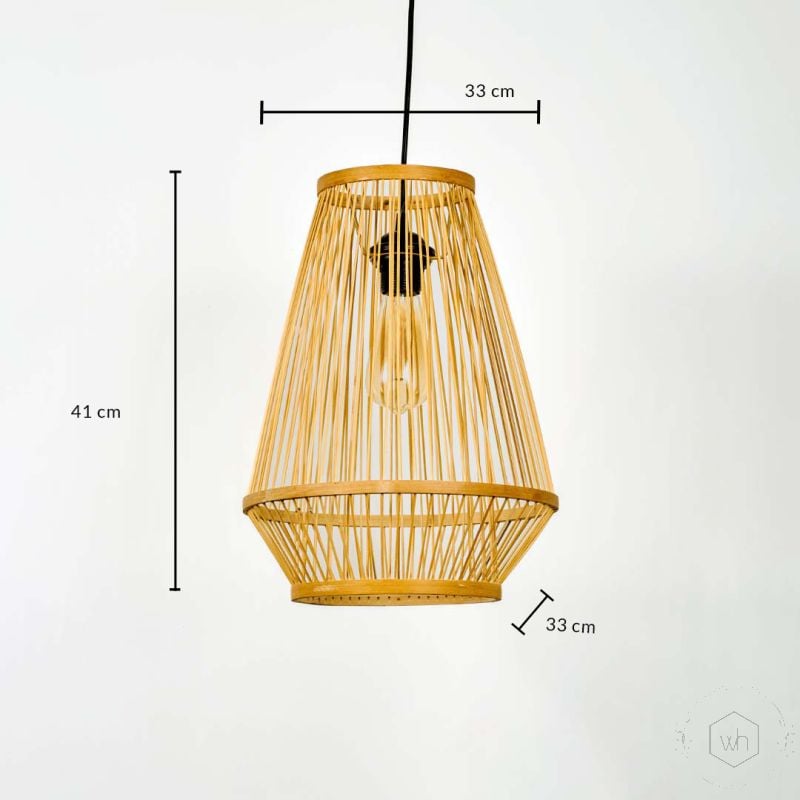 Trumpet Bamboo Pendant Lamp Dimensions