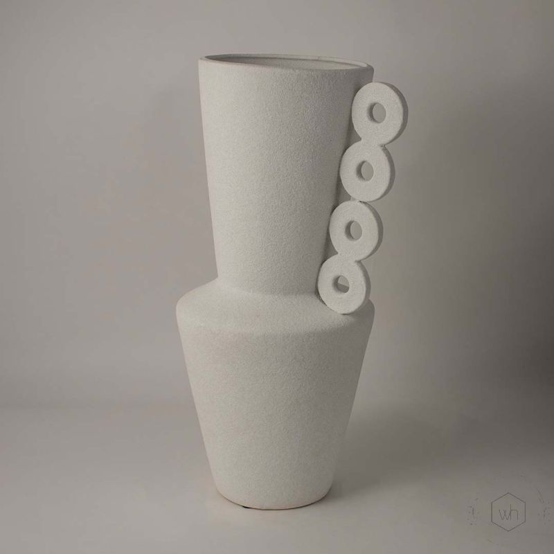 White Pot Ceramic VaseSide Angle