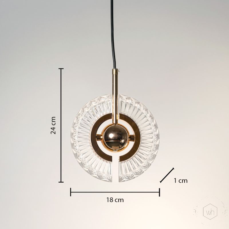 Wing Golden Glass Pendant Light Dimensions
