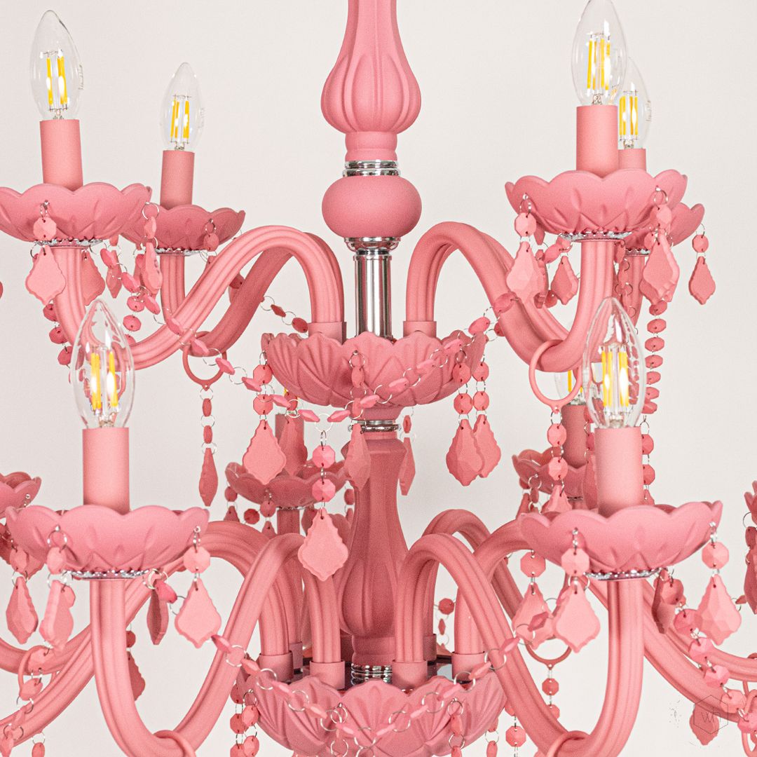 Buy 12-Light Pink Victorian Chandelier | Whispering Homes