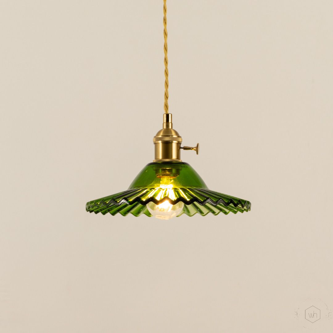 Glass Pendant Light Green Hanging Lights Whispering Homes