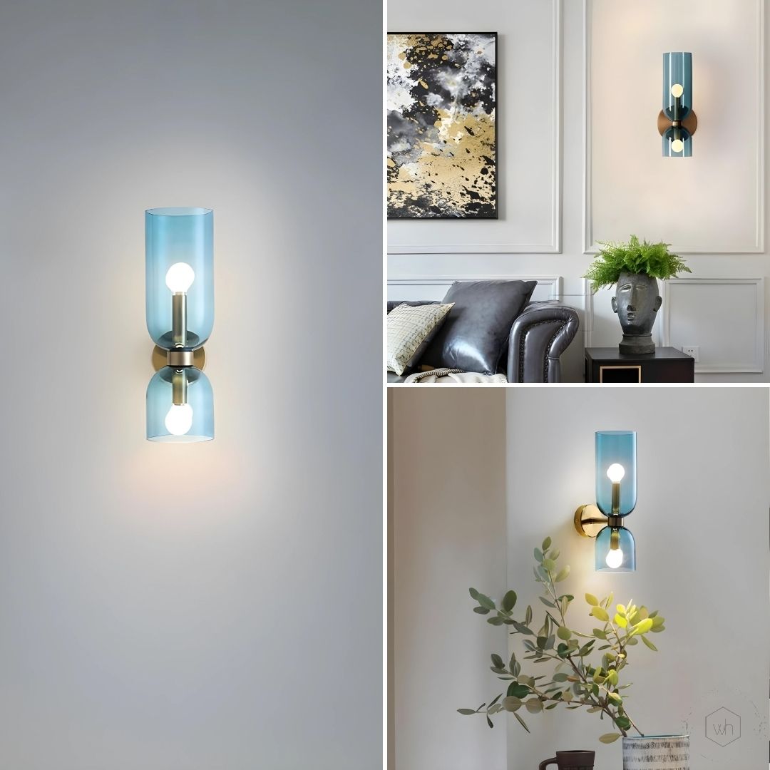 Modern Style Brass Blue Wall Light