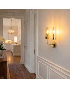 dual cylindrical glass shade wall sconce main lifestyle