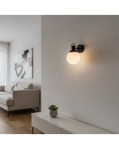 matte white glass globe wall sconce main lifestyle