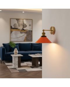 vintage bronze wall light orange main lifestyle