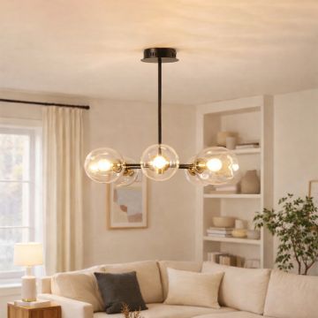 flannel 5 linear chandelier transparent main lifestyle