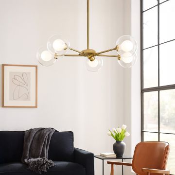 saylor brass chandelier main lifestyle