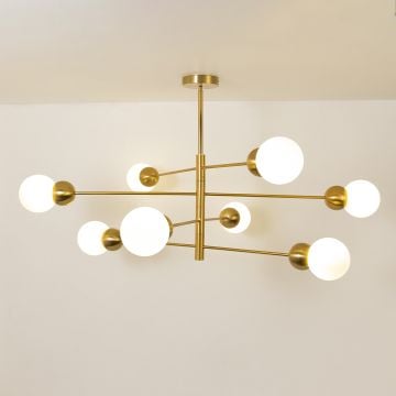Allenglade 8 Light Chandelier Brass Light On White Background