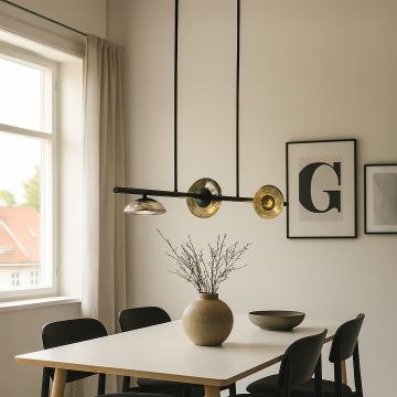 ceto 3 light linear chandelier black main lifestyle