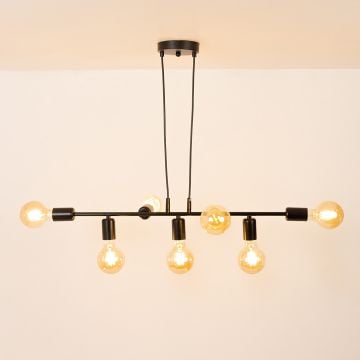 Kara 7 Light Chandelier Black Light On White Background