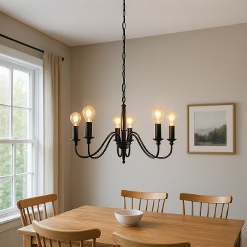 marquest 6 light traditional chandelier black main lifestyle