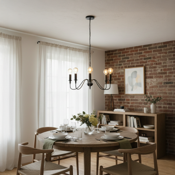 marquest 6 light traditional chandelier black main lifestyle