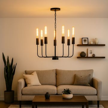 kayla classic chandelier black main lifestyle