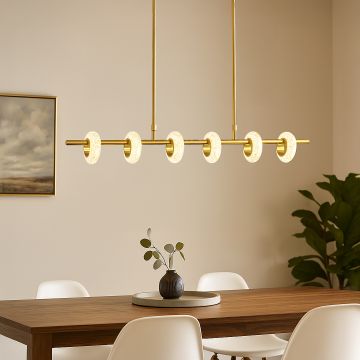meridian linear brush coper chandelier main lifestyle