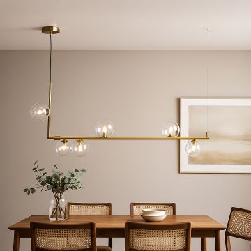 volado 6 light linear chandelier gold main lifestyle