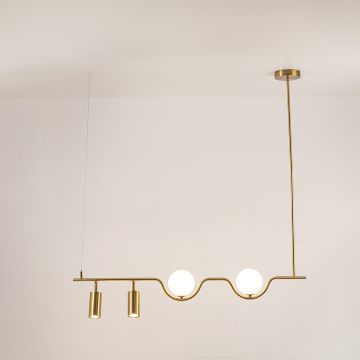 Aball Finnish 4 Light Chandelier Gold light on white background