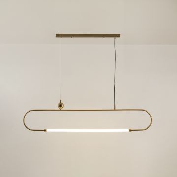 Bouvet 1 Light Chandelier Gold light on white background
