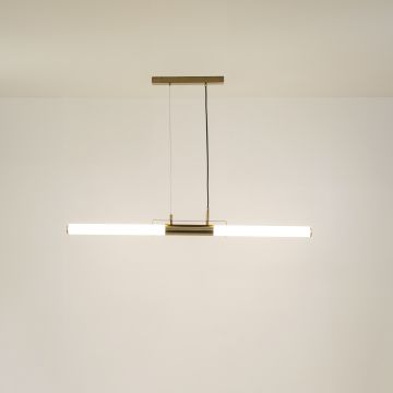 Raul Tube Linear Light Gold light on white background