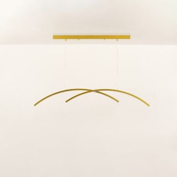 Arche 2 Light Chandelier Gold Light On White Background
