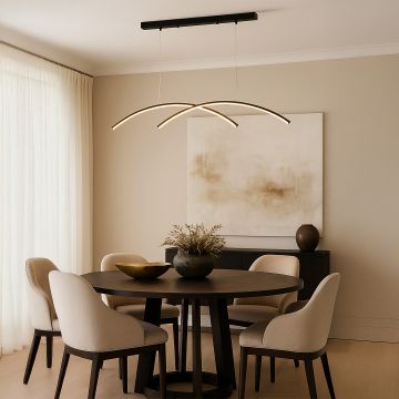 arche 2 light chandelier black main lifestyle