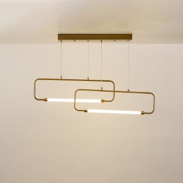 Bouvet 2 Light Chandelier Gold Light On White Background
