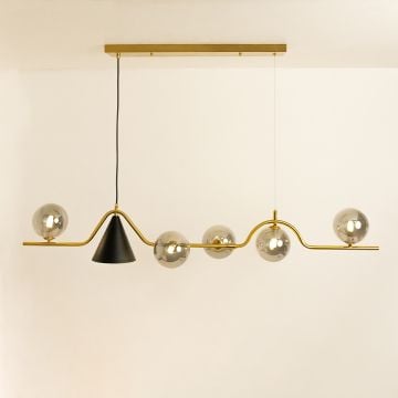Melody 6 Light Chandelier Light On White Background
