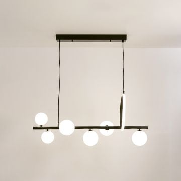 Aball Otto 7 Light Chandelier Black light on white background