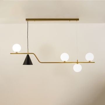 Kyran 5 Light Chandelier Brass Light On White Background