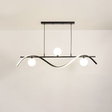 Aball Helix 4 Light Chandelier Black light on white background