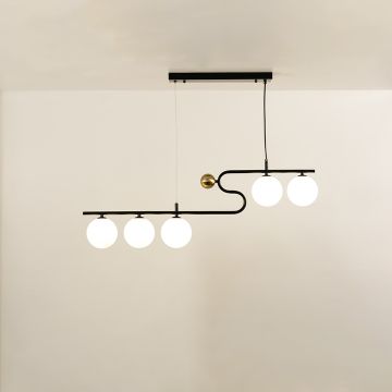 Avior 5 Light Chandelier Black Light On White Background