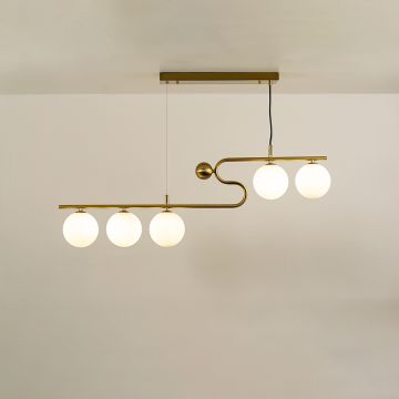 Avior 5 Light Chandelier Gold Light On White Background
