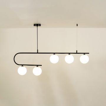 Aball Island 5 Light Chandelier Black Light On White Background