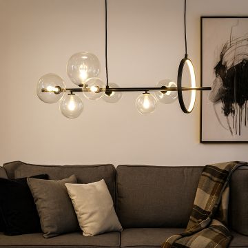 soho 6 light modern luxury linear chandelier main lifestyle
