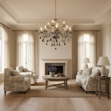 ember 12 light victorian candle chandelier chrome main lifestyle