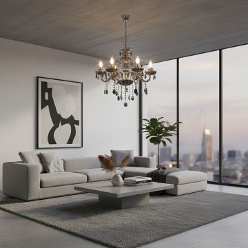 amaris 6 light crystal chandelier main lifestyle