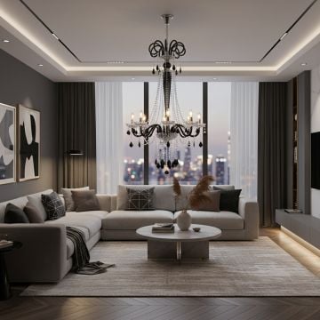 noir royal crystal chandelier black main lifestyle