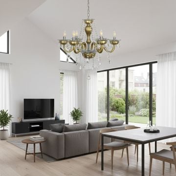 elysia 6 light crystal chandelier main lifestyle