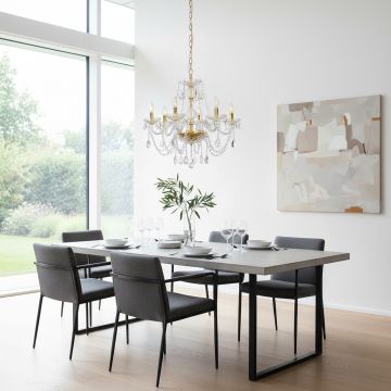 elantra 6 light crystal chandelier main lifestyle