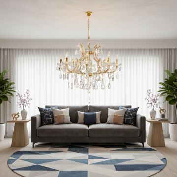 celestia 8 light crystal chandelier main lifestyle
