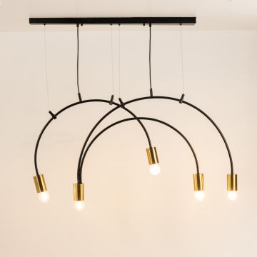 Volta 5 Light Chandelier Light On White Background