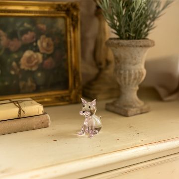 crystal glass cute lying cat purple main lifestyle