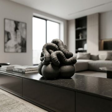 cadence spatial ceramic sculpture black main lifestyle