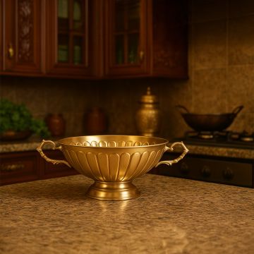 Tarunika Brass Fruit Stand Gold Main Lifestyle