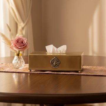tharini brass tissue holder for dinnig room lifestyle
