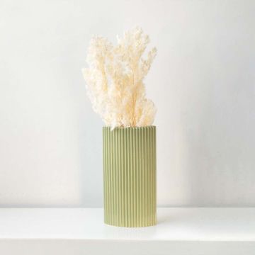 Artificial pampas grass stem in beige white tone with natural stick perfect for vases home decoration and modern interiors.