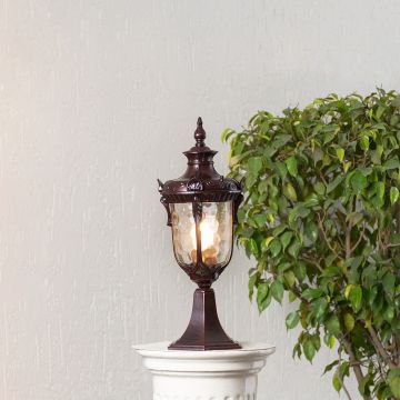 France Outdoor Gate Light - Small Light On With Pillar